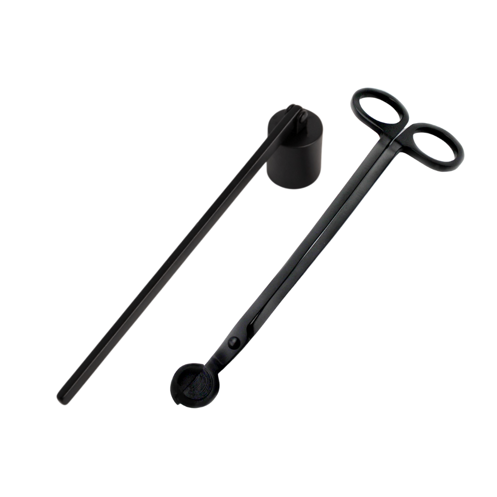 Matte Black Wick Trimmer and Snuffer Set