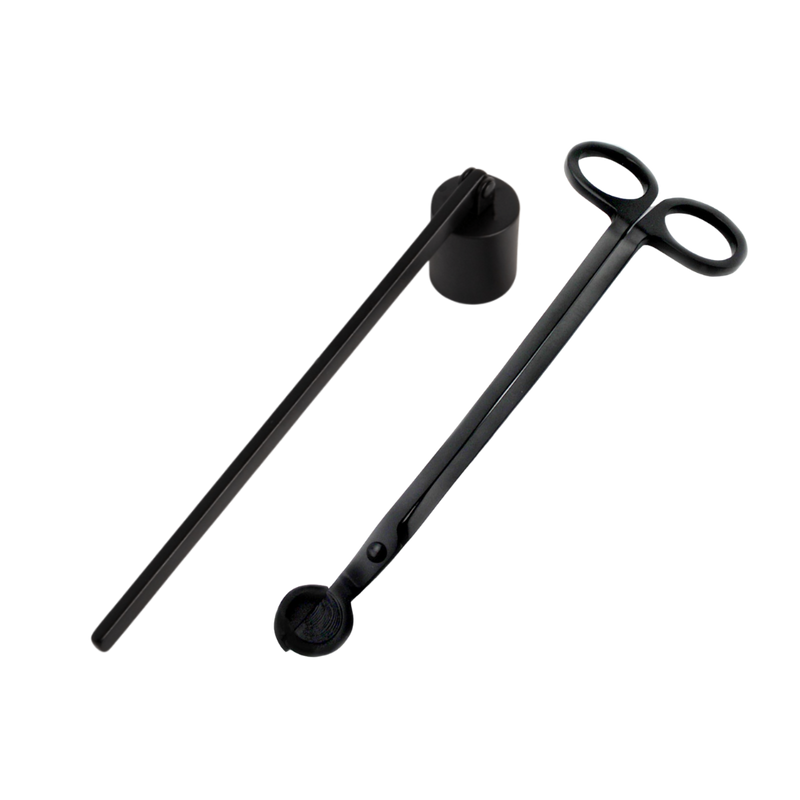 Matte Black Wick Trimmer and Snuffer Set